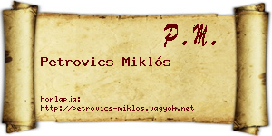 Petrovics Miklós névjegykártya